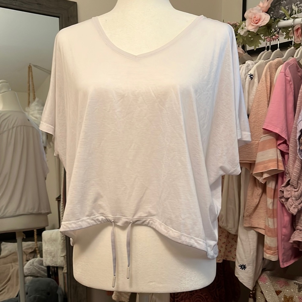 Lululemon white drawstring top shirt